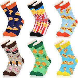 Kids Boys Girls Crew Socks 4-6 Pack + Gift Box, Novelty Funky Colorful Toddler C